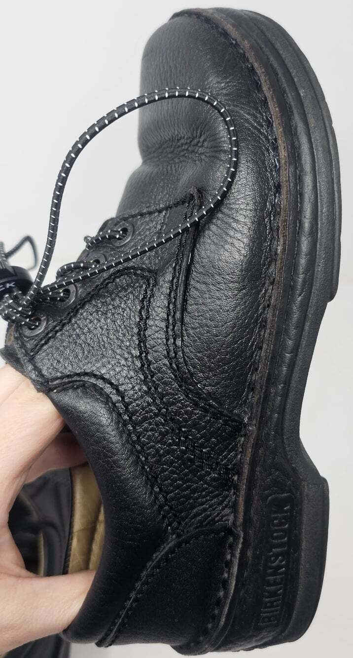 Birkenstock Women’s Memphis Black Pebbled Leather Oxford Locking Laces Size 36/5 - Picture 7 of 10